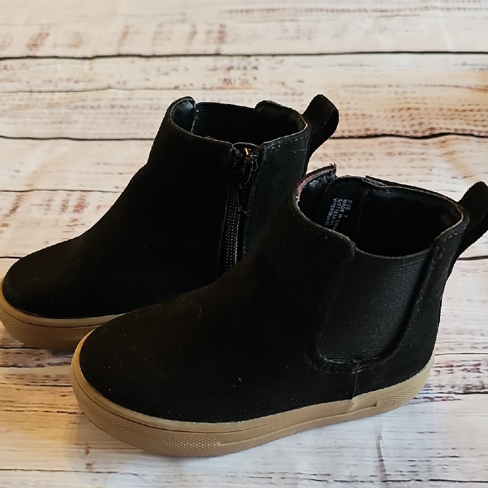 GAP TODDLER GIRL BLACK SUEDE BOOTS EUC SIZE 7